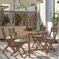 Комплект садовой мебели Ikea Askholmen/Froson/Duvholmen 1+4 143x75 (Коричневый/Бежевый)