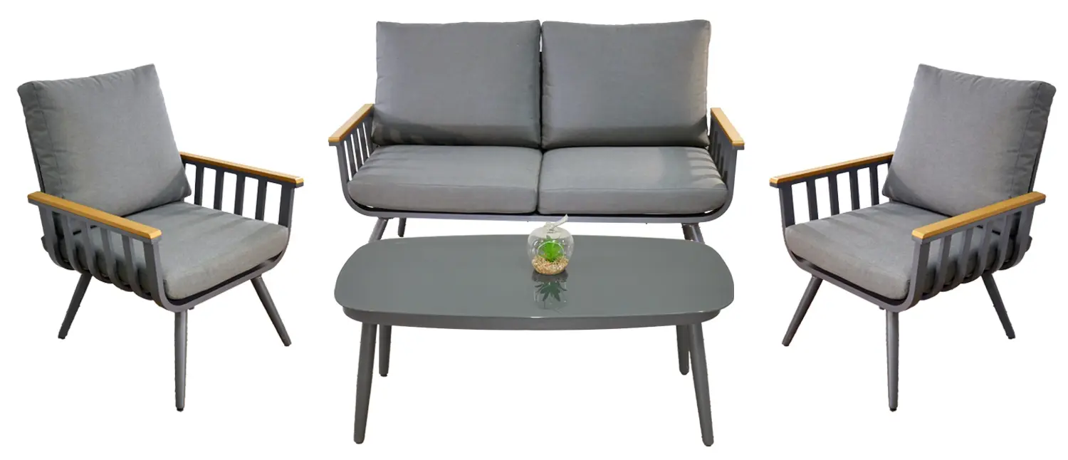 Set mobilier de gradina GardenLine ALM8151 (Grey/Natural) - 2