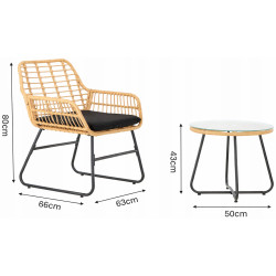 Set mobilier de gradina GardenLine ABI3392 (Light Brown/Black) Thumb