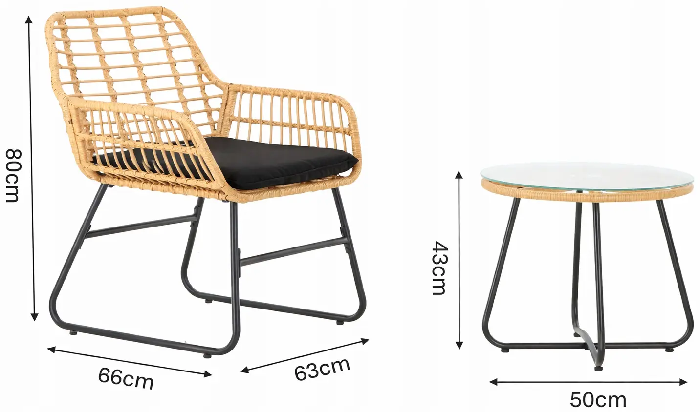 Set mobilier de gradina GardenLine ABI3392 (Light Brown/Black) - 7