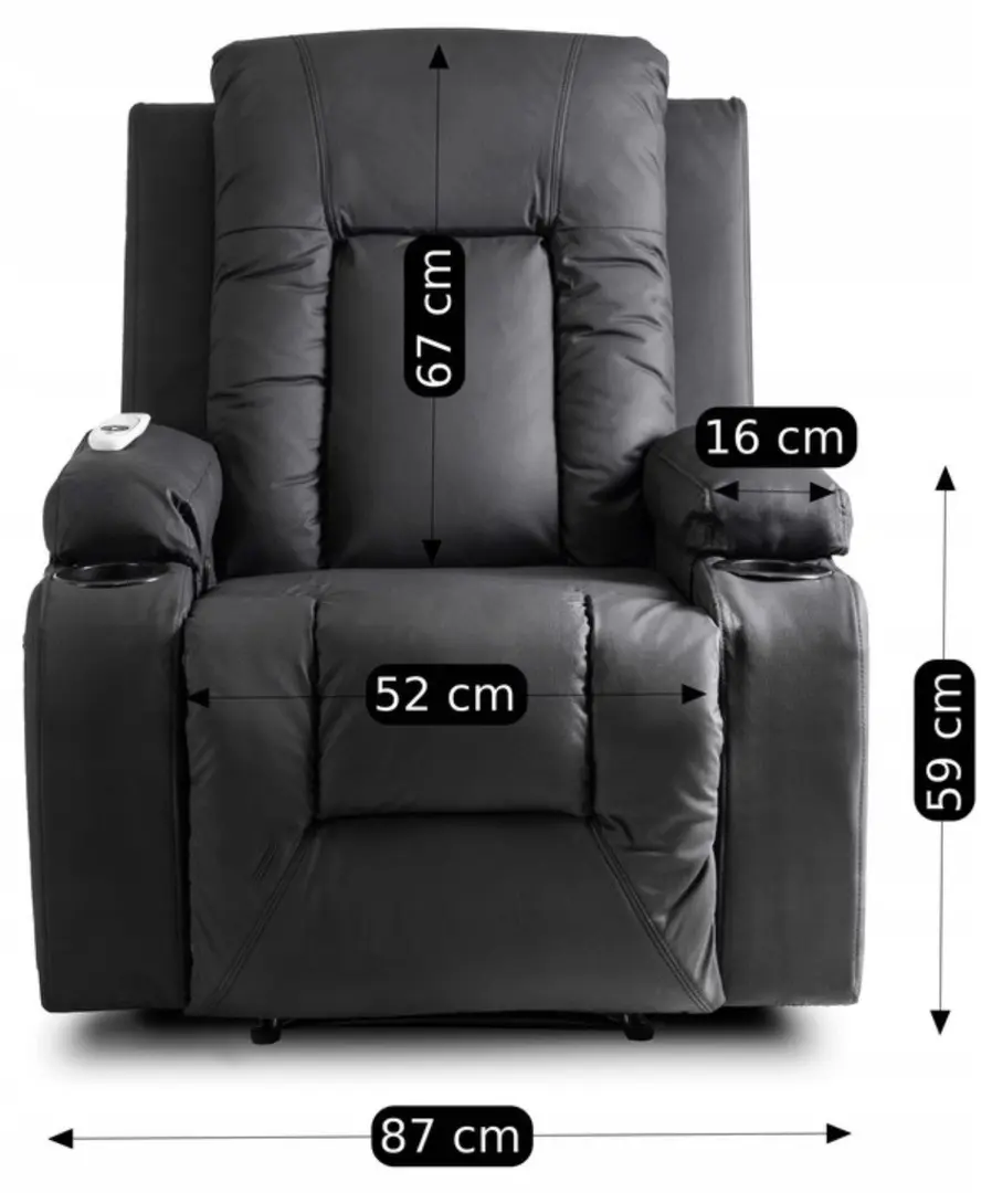 Fotoliu-recliner Mebel Elite Box (Black)