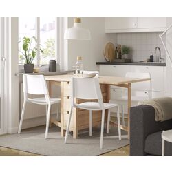 Set masa scaune Ikea Norden/Teodores 26/89/152cm 1+4 (Mesteacan/Alb)