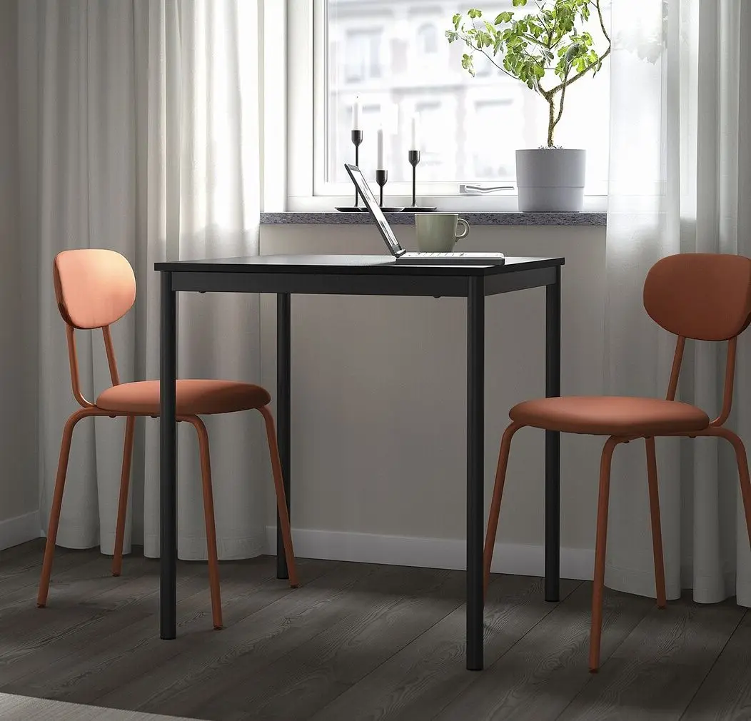 Обеденный набор Ikea Sandsberg/Ostano/Remmarn 67см 1+2 (Черный/Красно-коричневый)