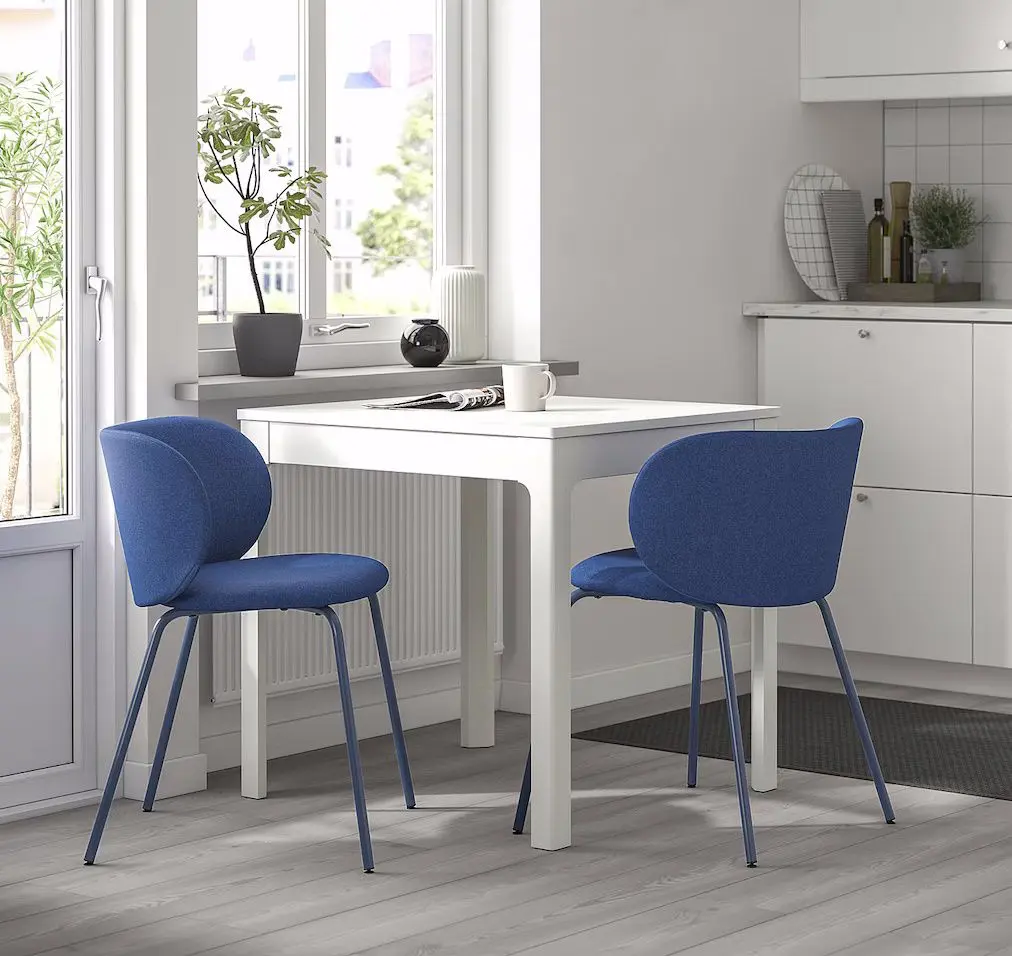 Set masa scaune Ikea Ekedalen/Krylbo/Tonerud 80/120cm 1+2 (Alb/Albastru)