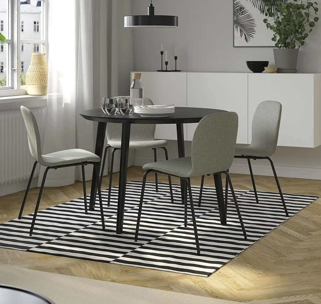 Set masa scaune Ikea Lisabo/Karlpetter/Gunnared 105cm 1+4 (Negru/Verde deschis)