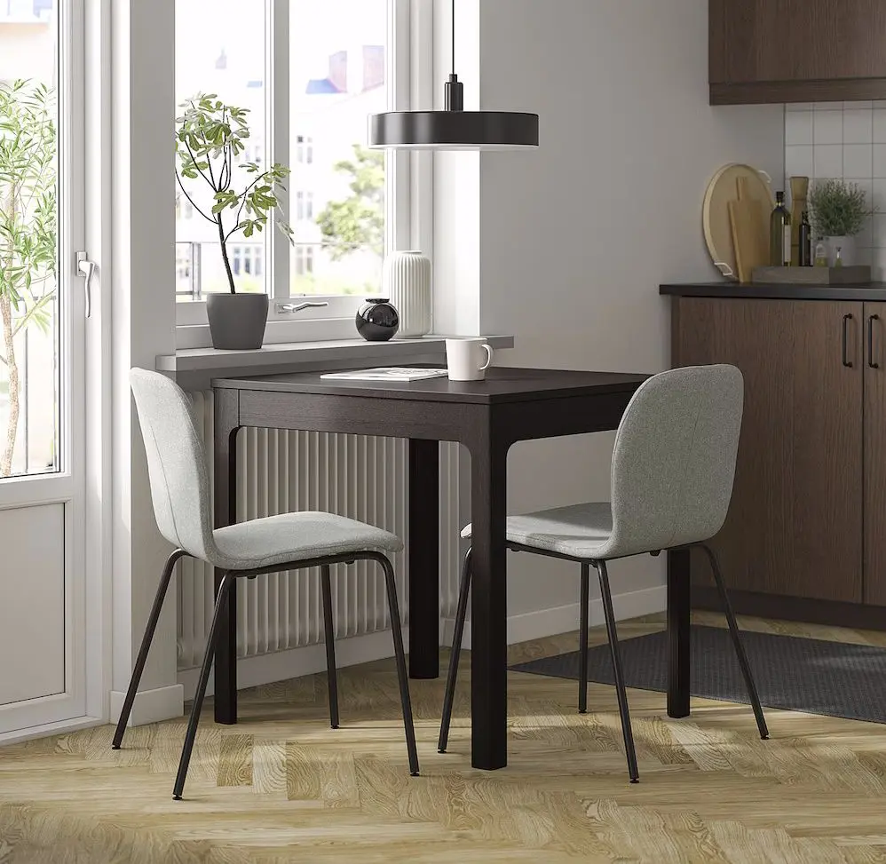 Set masa scaune Ikea Ekedalen/Karlpetter/Gunnared 80/120cm 1+2 (Maro inchis/Verde deschis/Negru)