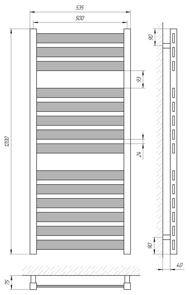 Полотенцесушитель Laris Bond P14 500x1200 (Chrome)