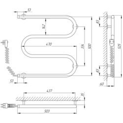 Uscator de prosoape electric Laris Zmeevik 25 PC3 500x500 Left (Chrome) Thumb