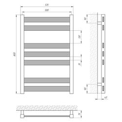 Uscator de prosoape Laris Bond P7 500x800 (Chrome) Thumb