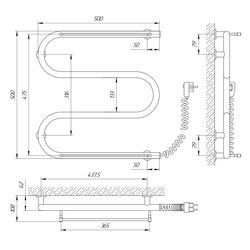 Uscator electric Laris Zebra Zmeevik 25 CK3 2 Shelves 500x500 Right (White) Thumb