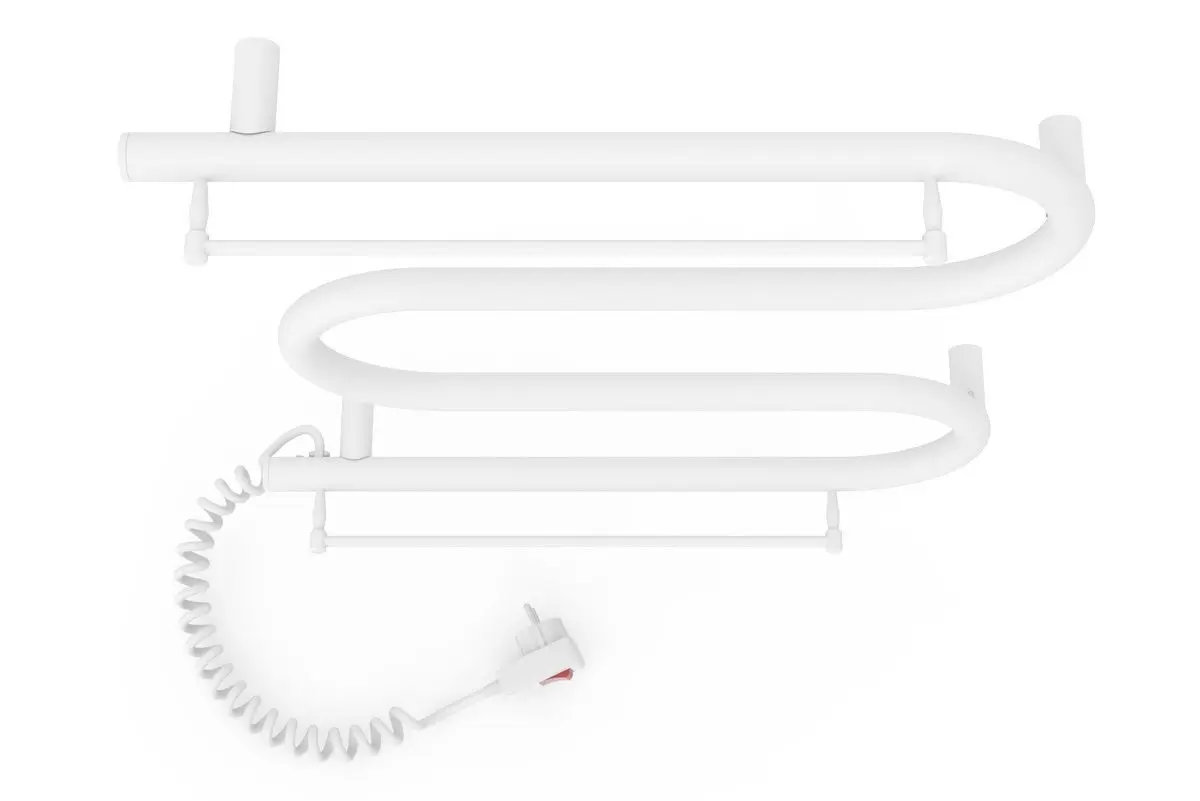 Полотенцесушитель электрический Laris Zebra Zmeevik 25 CK3 2 Shelves 500x500 Left (White)