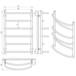 Полотенцесушитель Laris Euroflesh P6 500х800 (Chrome) Thumb