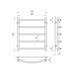 Uscator de prosoape Laris Flesh P5 500х600 (Chrome) Thumb