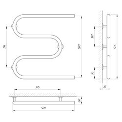 Полотенцесушитель Laris Zmeevik 25 PC3 500x500 (Chrome) Thumb