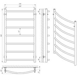 Полотенцесушитель Laris Flesh P7 500x900 (Chrome) Thumb