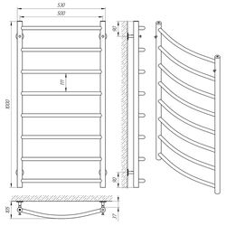 Uscator de prosoape Laris Flesh P8 500x1000 (Chrome) Thumb