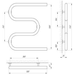 Полотенцесушитель Laris Zmeevik 32 PC3 500x500 (Chrome) Thumb