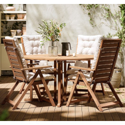 Set mobilier de gradina Ikea Nammaro/Kuddarna 130 (Maro deschis/Gri deschis-bej)
