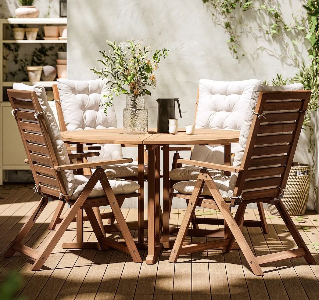 Комплект садовой мебели Ikea Nammaro/Kuddarna 130 (Светло-коричневый/Светло-серо-бежевый)