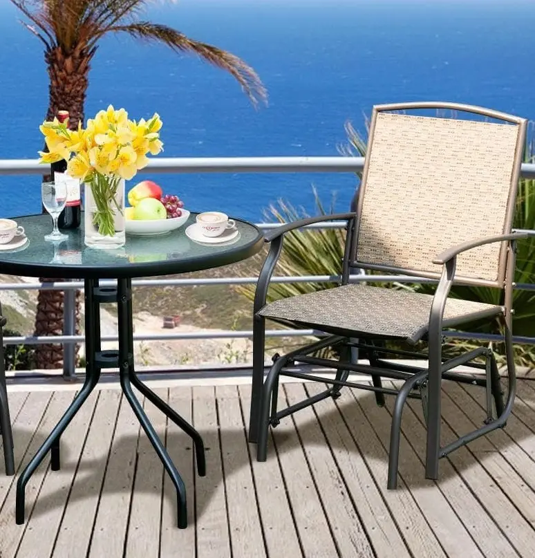 Fotoliu-balansoar de gradina Costway OP3906 9 (Brown)