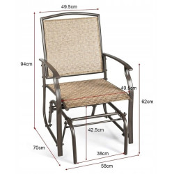 Fotoliu-balansoar de gradina Costway OP3906 9 (Brown) Thumb