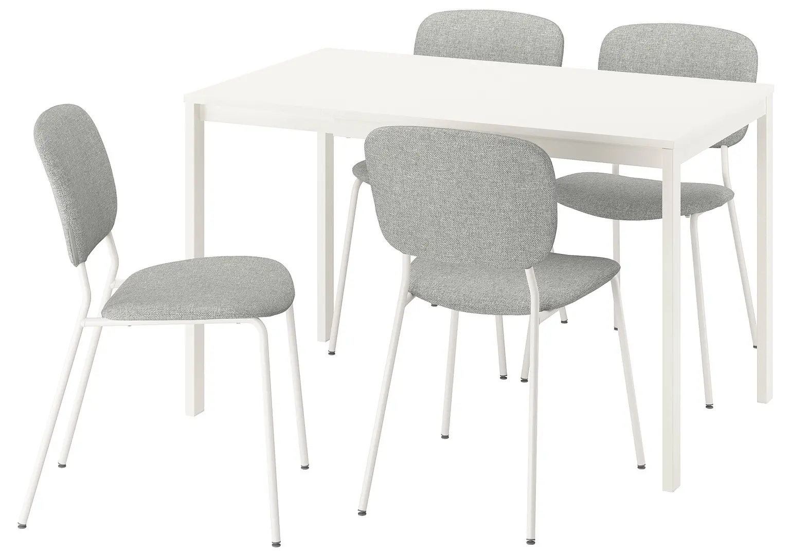 Set masa scaune Ikea Vihals/Tibbleby 84/120x74 1+4 (Alb/Bej-gri) - 2