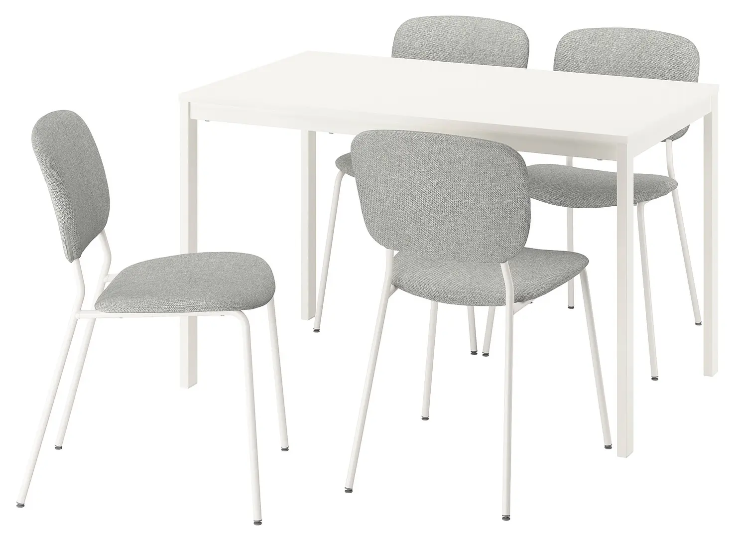 Обеденный набор Ikea Vihals/Tibbleby 120/180x74 1+4 (Белый/Серо-бежевый) - 2