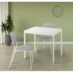 Обеденный набор Ikea Vihals/Tibbleby 84/120x74 1+2 (Белый/Серо-бежевый)