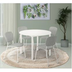 Обеденный набор Ikea Vihals/Tibbleby 107 1+4 (Белый/Серо-бежевый)