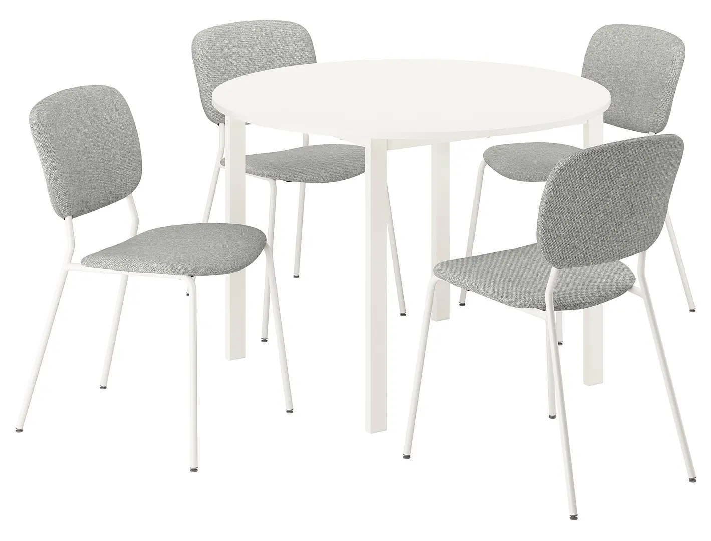 Set masa scaune Ikea Vihals/Tibbleby 107 1+4 (Alb/Bej-gri) - 2