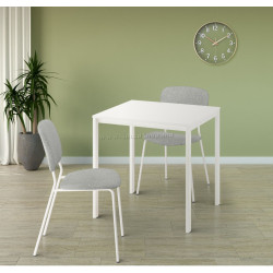 Обеденный набор Ikea Vihals/Tibbleby 74x74 1+2 (Белый/Серо-бежевый)