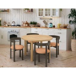 Обеденный набор Ikea Stockholm 2025 115 1+4 (Дубовый шпон/Коричневый)