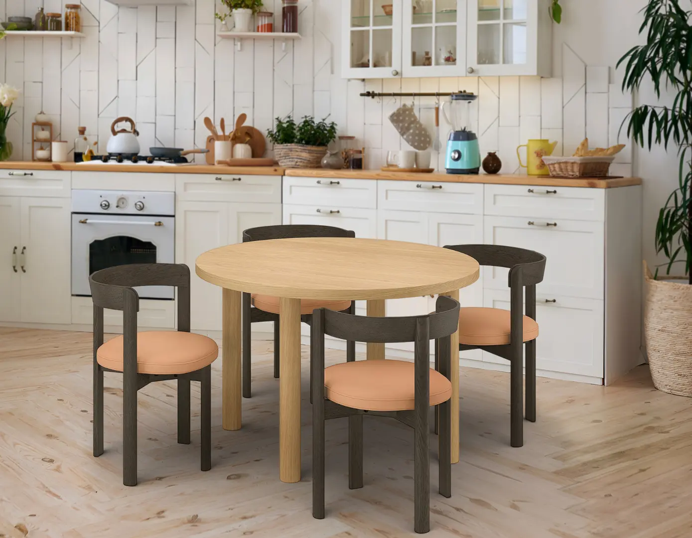 Обеденный набор Ikea Stockholm 2025 115 1+4 (Дубовый шпон/Коричневый)