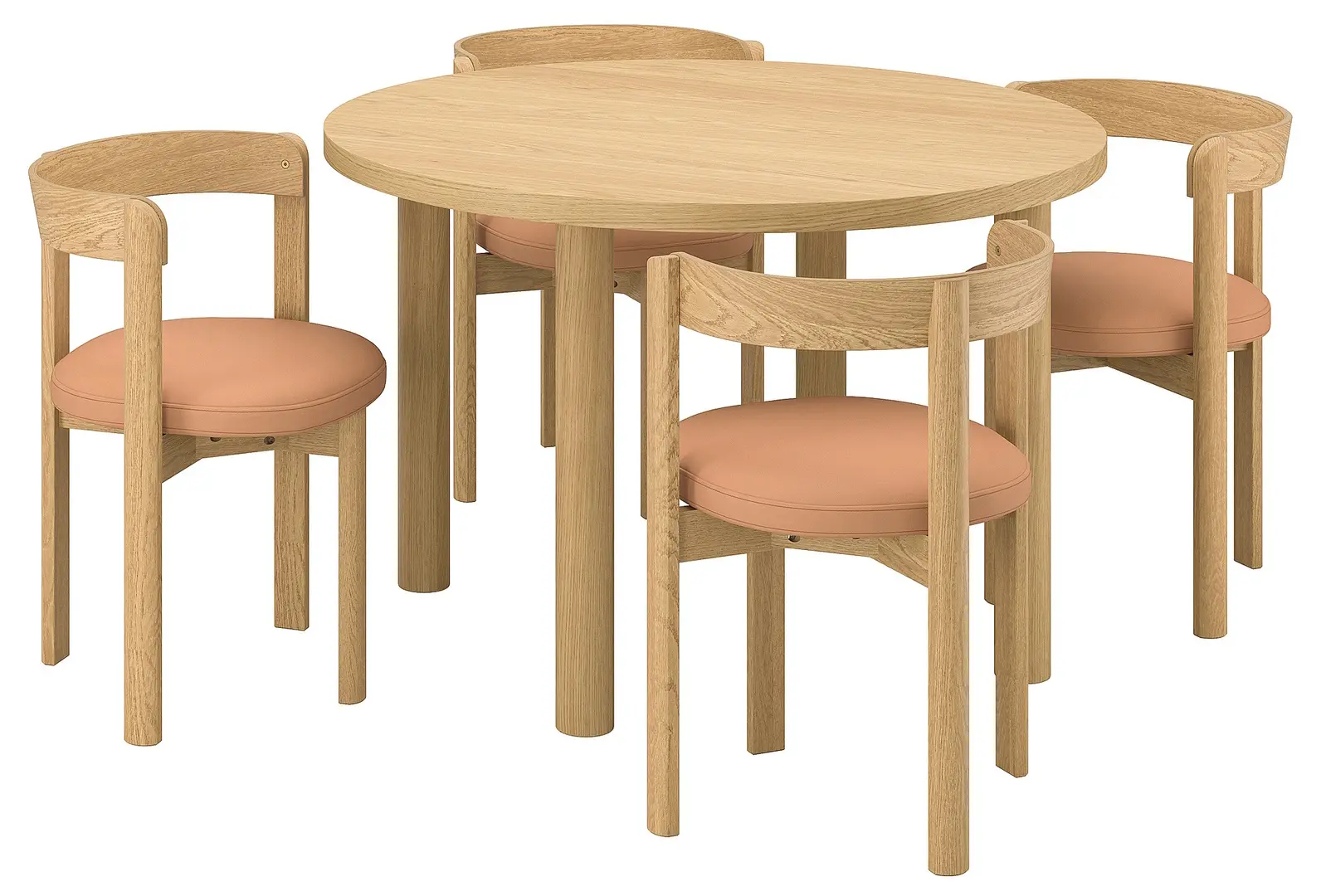 Обеденный набор Ikea Stockholm 2025 115 1+4 (Дубовый шпон) - 2