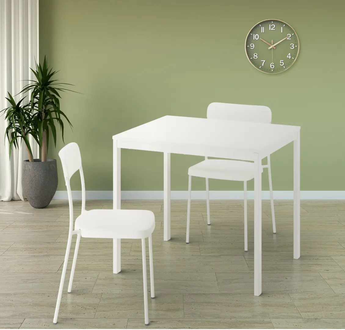 Set masa scaune Ikea Vihals 84/120x74 1+2 (Alb)