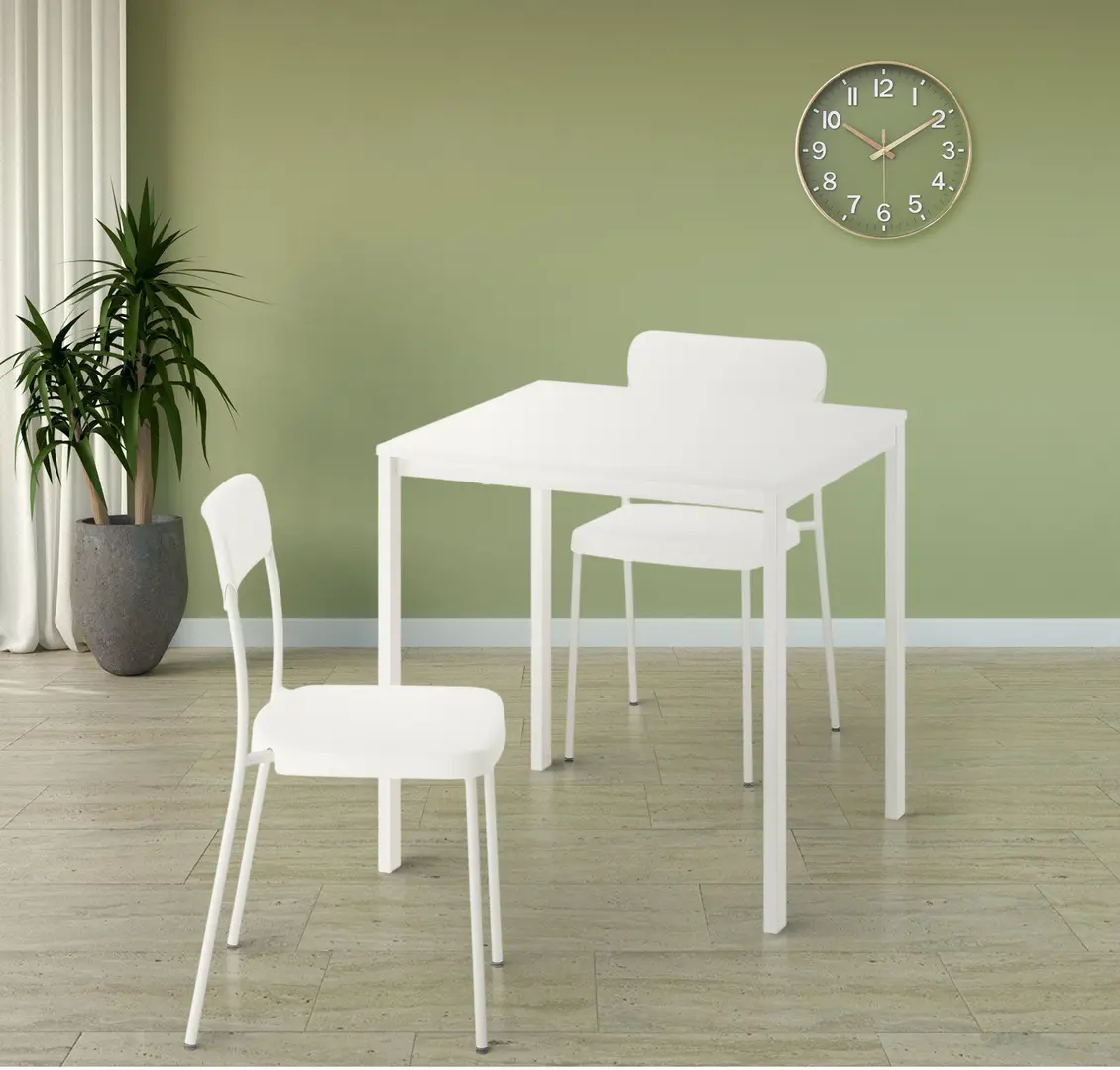 Set masa scaune Ikea Vihals 74x74 1+2 (Alb)