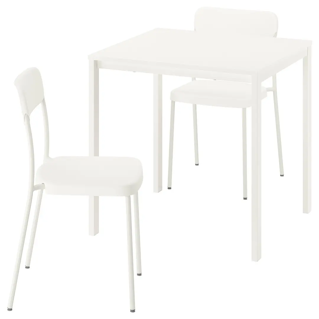 Set masa scaune Ikea Vihals 74x74 1+2 (Alb) - 2