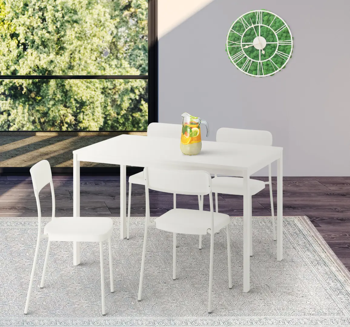 Set masa scaune Ikea Vihals 120/180x74 1+4 (Alb)