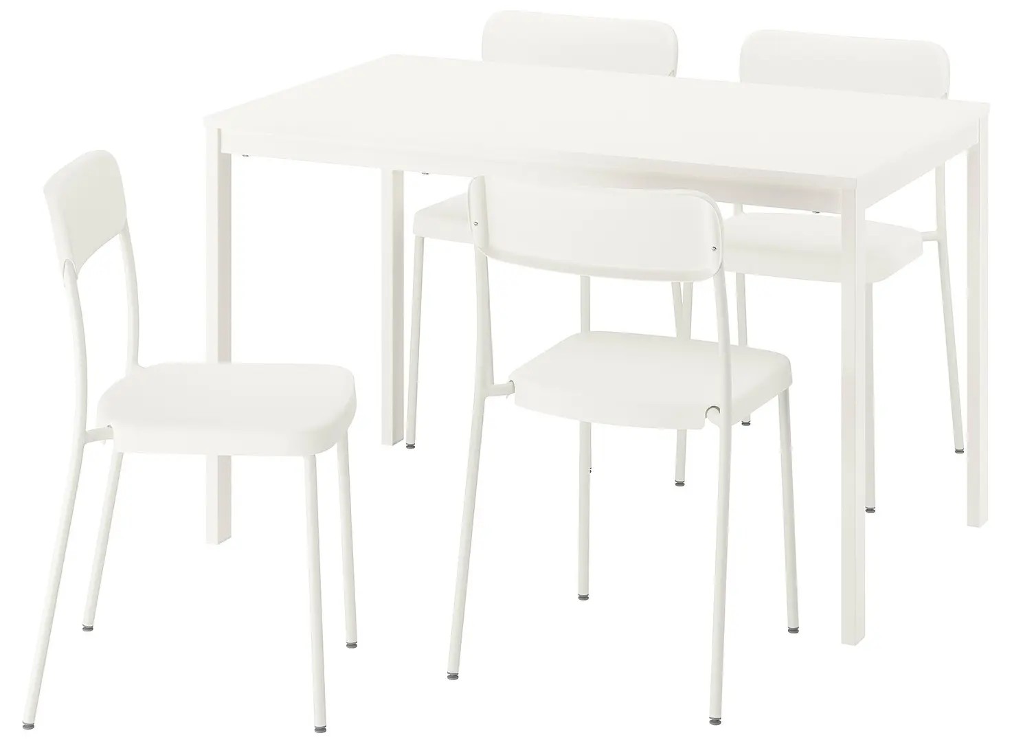 Set masa scaune Ikea Vihals 120/180x74 1+4 (Alb) - 2