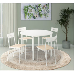 Обеденный набор Ikea Vihals/Buslatt 107 1+4 (Белый/Сосна)