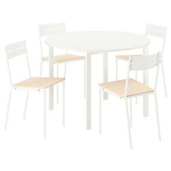 Set masa scaune Ikea Vihals/Buslatt 107 1+4 (Alb/Pin) Thumb