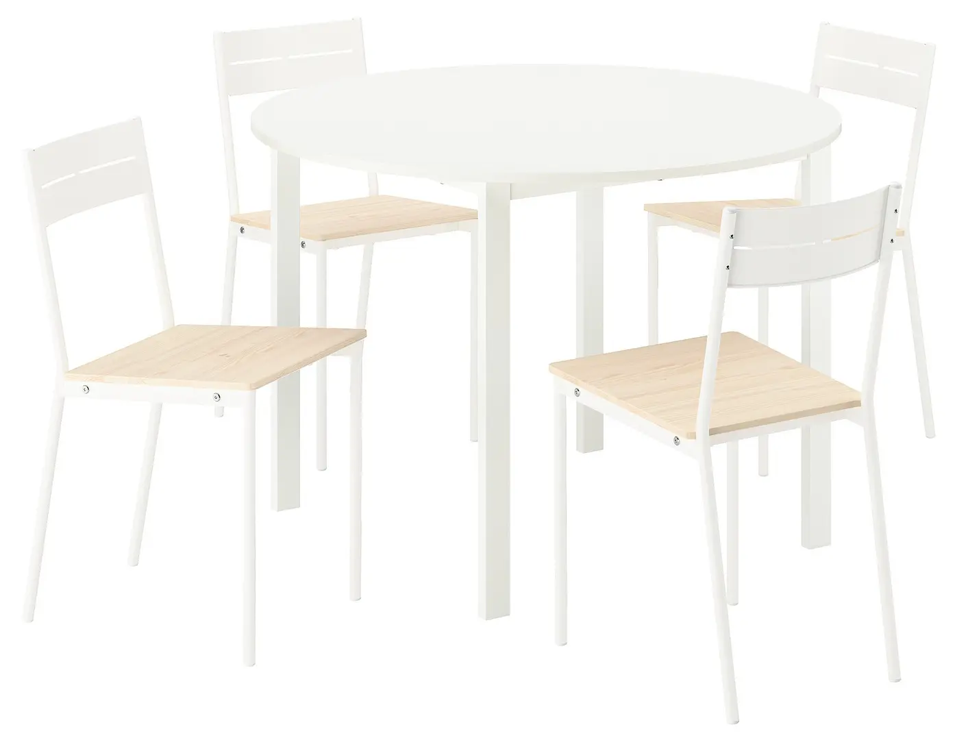 Set masa scaune Ikea Vihals/Buslatt 107 1+4 (Alb/Pin) - 2