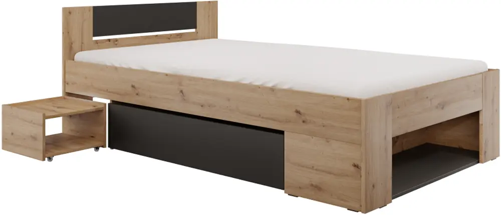 Кровать Tempo Kondela Unis 120x200 (Artisan Oak/Anthracite)