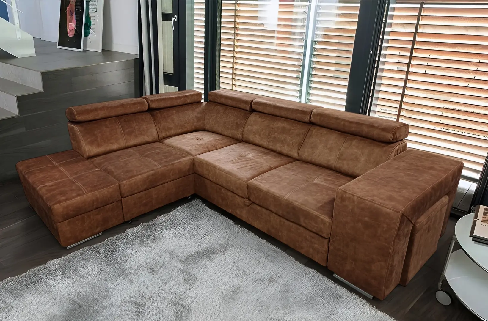 Диван угловой Tempo Kondela Malaga Left Country 8 (Brown)