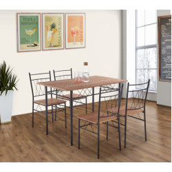 Обеденный набор Halmar Faust 1+4 (Oak/Black)