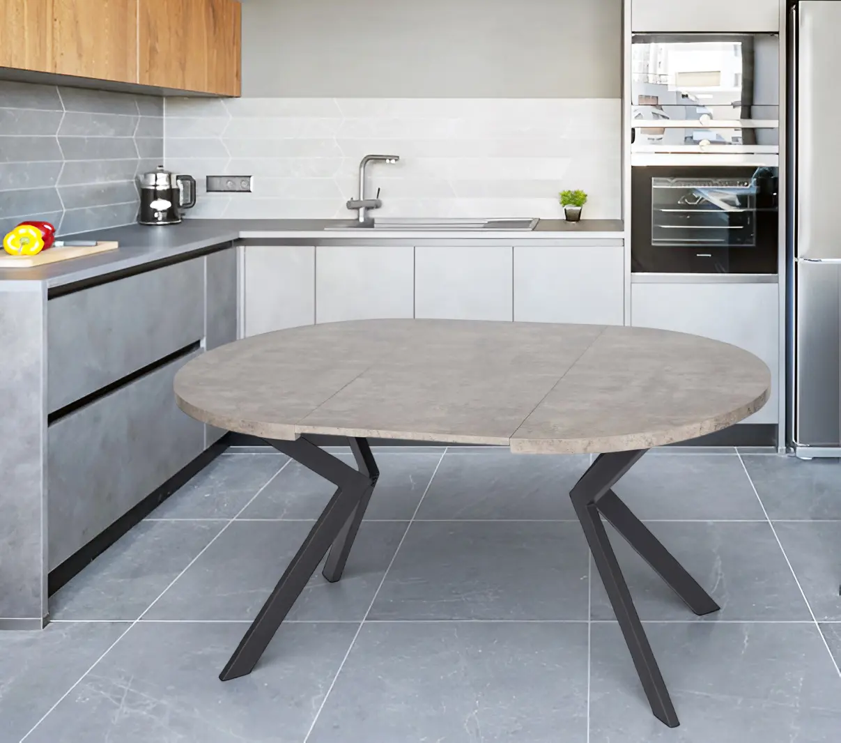 Стол раскладной Mebel Elite Lugo 90-190 (Concrete/Back)