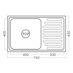 Мойка Becky 78 43 0.6 BK EPL L (Inox) Thumb
