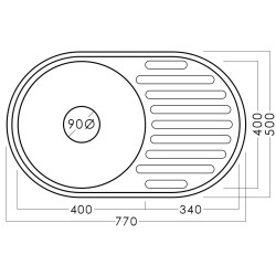 Мойка Becky 77 50 0.6 BK EPL R (Inox) Thumb