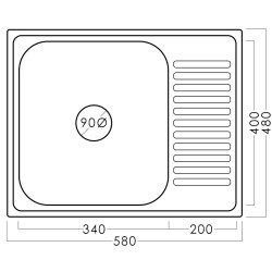 Мойка Fabiano 58x48 0.8 FB EPL L (Inox) Thumb