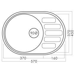 Chiuveta Fabiano 57x45 0.8 FB EPL L (Inox) Thumb